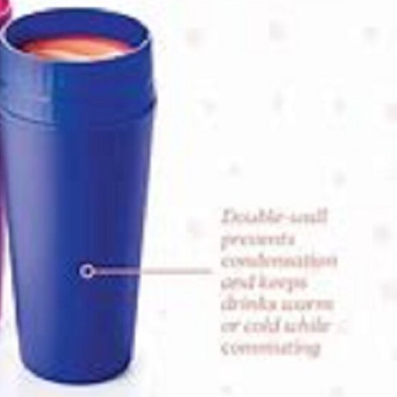 Tupperware 360° Commuter Mug Twist 'N Sip Travel Leakproof Cup 16 oz. Tokyo Blue - Picture 3 of 16